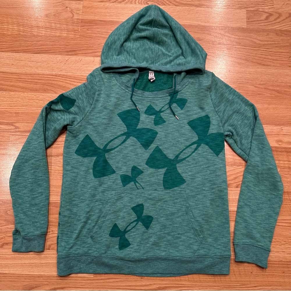 Under Armour green logo hoodie